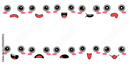 Cute cartoon faces collection
