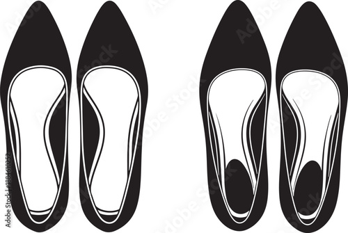 Elegant pair of high heels shoes silhouette art