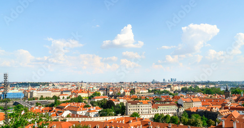 Aerial view of Prague cityscape