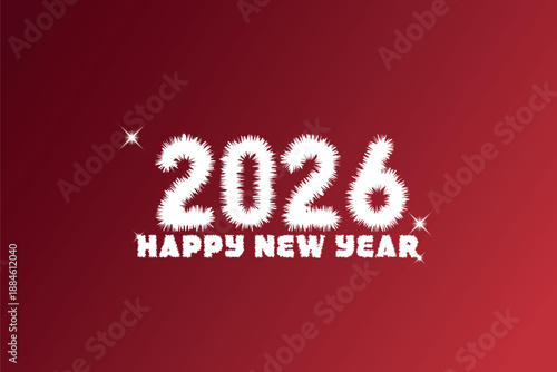 Happy New Year 2026, festive pattern with ice stalactite concept on color background for invitation card, Merry Christmas, Happy New Year 2026.