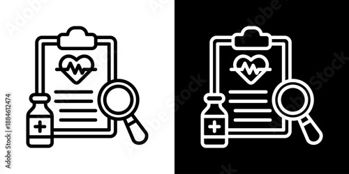 Medical Research Icon Of Line Black And White Style