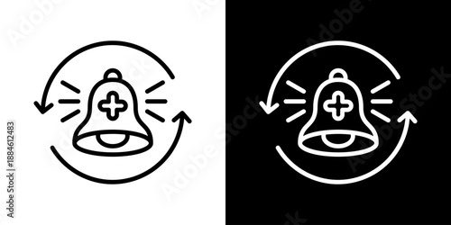 Emergency Response Icon Of Line Black And White Style