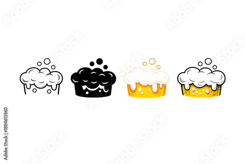 Food and Drink Icon Set: Beer, Brewing, Bubbles, Alcohol, Party, Refreshment, Cheers, Mug, Celebration