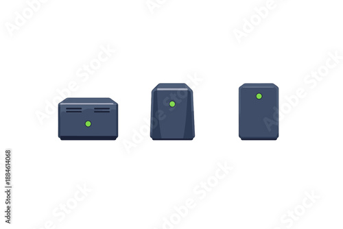Server and storage icon set. Containing database, backup, hardware, network, server, storage, cloud, data, technology, security, file, system, infrastructure, computing, online,