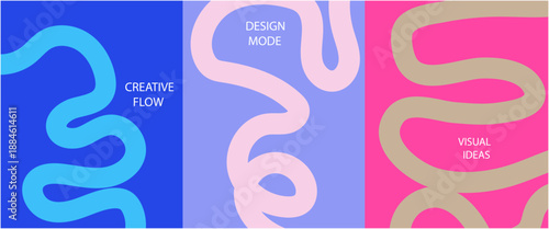 Vibrant abstract poster with flowing shapes in warm colors featuring colorful, fluid wavy lines for a dynamic, modern feel