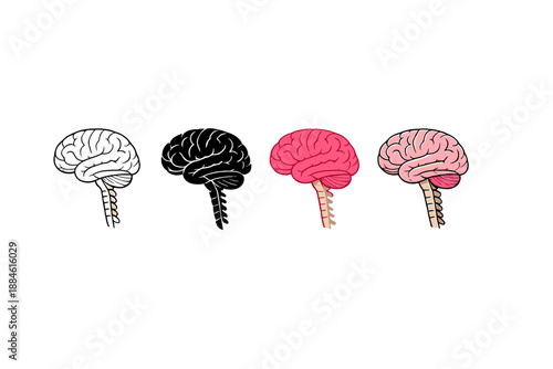 Brain and Mind Icons Set. Featuring neural, thought, cognition, intelligence, memory, psychology, learning, and more.