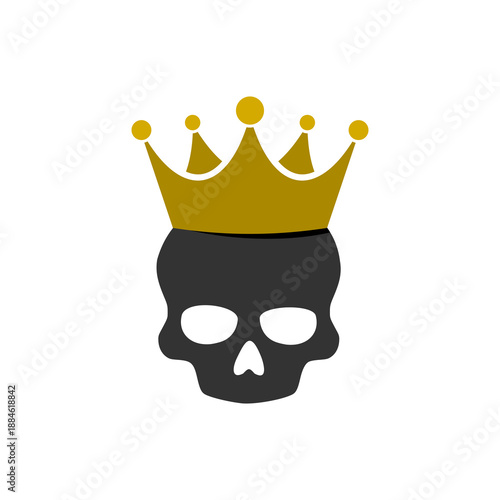 King and skull Crown icon isolated on white background