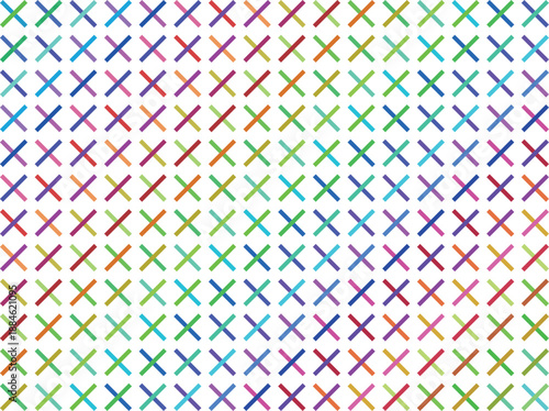 Vibrant multicolor diagonal cross pattern on white background for design projects