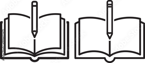 Silhouette of book with pencil writing literature