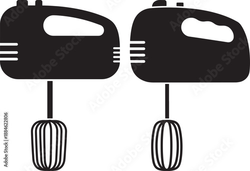 Silhouette of hand mixer kitchen appliance tool