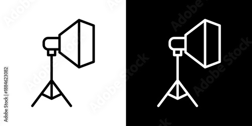 Studio Light Icon Of Line Black And White Style