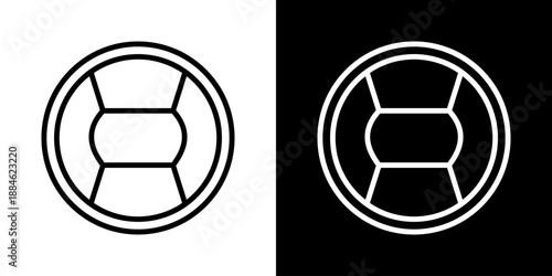 Lens Cap Icon Of Line Black And White Style