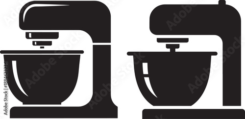 Silhouette of kitchen stand mixer for bake cake