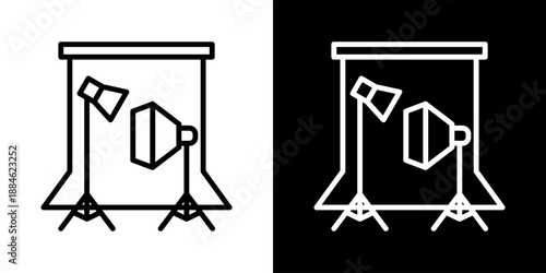 Photo Studio Icon Of Line Black And White Style