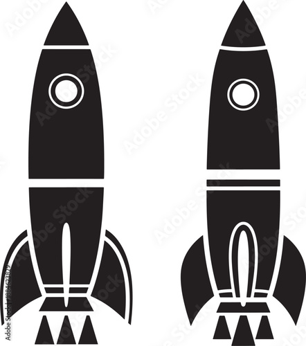 Rocket silhouette space shuttle blast off design