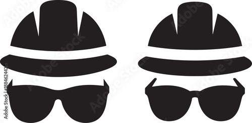 Helmets with sunglasses silhouette graphic resource