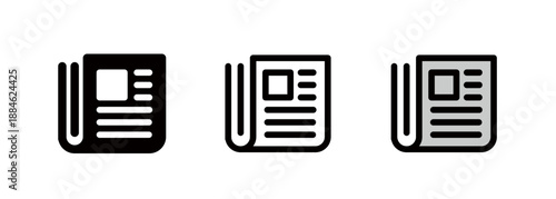 Newspaper icon, newspaper company and article symbol