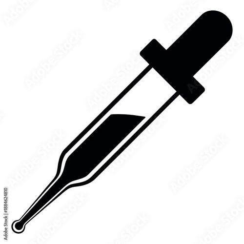 Medical dropper pipette icon showing liquid measurement for laboratory experiments chemistry research science project pharmacy healthcare concept isolated over white background design