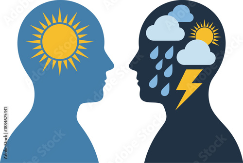 Visualizing the Duality of Human Thought and Contrasting Emotional Well-being