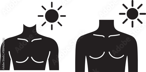 Sun tanning and summer skin tanning silhouette icon