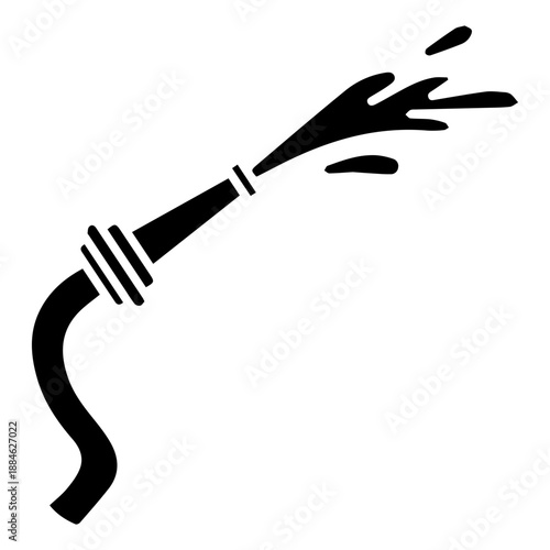 Water Hose Spraying Water