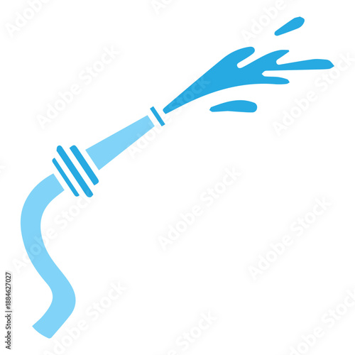 Water hose spraying water