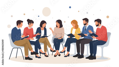 Diverse Group of People in Meeting Discussing Ideas