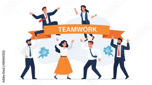 Diverse Team Celebrating Success Together, Business Teamwork Concept