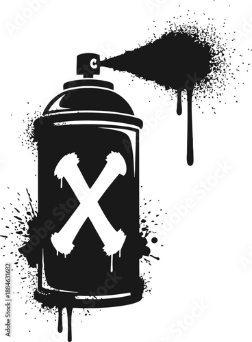 Urban Graffiti Spray Paint Icon Set In Street Art Style