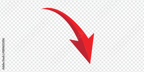 red arrow icon png on white background. flat style. arrow icon for your web site design, logo, app, UI. arrow indicated the direction symbol. curved arrow sign
