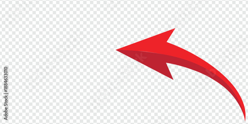 red arrow icon png on white background. flat style. arrow icon for your web site design, logo, app, UI. arrow indicated the direction symbol. curved arrow sign