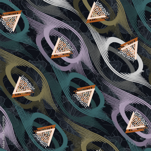 Classic Popular Flower Seamless pattern background - For easy making seamless pattern use it for filling any contours