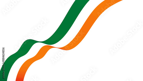 Flowing Ribbon Design in Indian Flag Colors Representing National Pride and Celebration