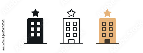 hotel three hotel building with small shape sandy beige