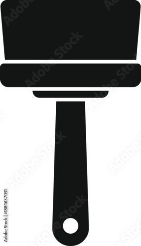 Putty knife with wooden handle isolated on white background, essential tool for construction and repair work