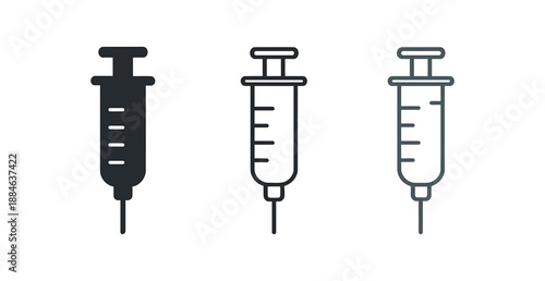 syringe three injection syringe white and light blue