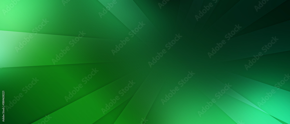 Obraz premium Modern abstract green horizontal banner background with geometric shapes