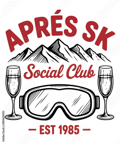 Apres ski club t shirt design 
