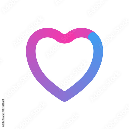 smooth gradient Love Icon Design