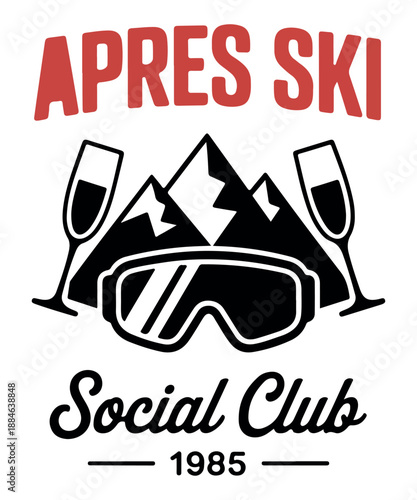 Apres ski club t shirt design 