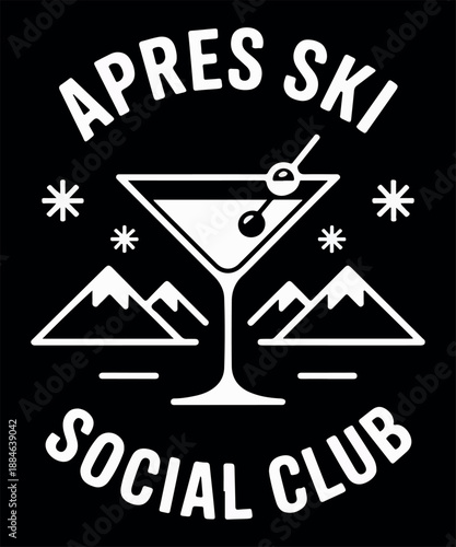 Apres ski club t shirt design 