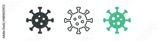 virus three stylized virus particle green