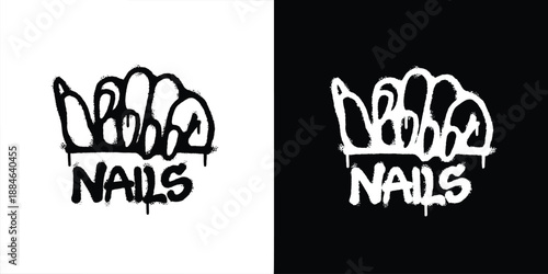 Graffiti nails logo vector design