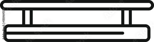 Minimalist paper towel or tissue roll holder vector line icon