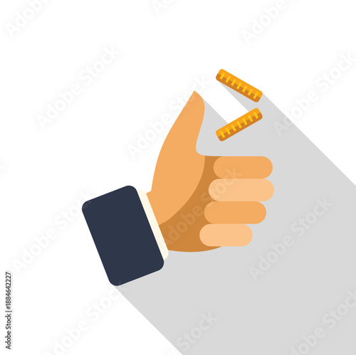 Hand flicking a gold coin into the air, symbolizing chance and making a decision