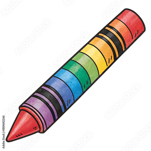 rainbow  crayon rainbow color stick icon art isolated on  a transparent background