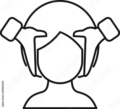 Person receiving a relaxing head and temple massage for wellness and therapy