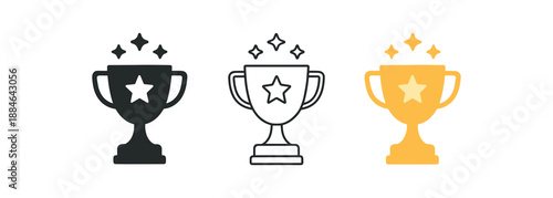success three trophy with tiny gold