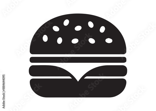 Burger Icon, Editable Solid Vector Illustration