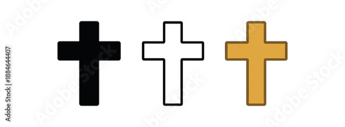 cross three simple cross warm gold